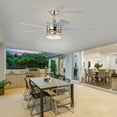 thumbnail image 3 of Zateety  52-inch 5-blade Lighted Ceiling Fan with Wood Nickel Crystal Shade (Optional Remote) - Satin Nickel, 3 of 16