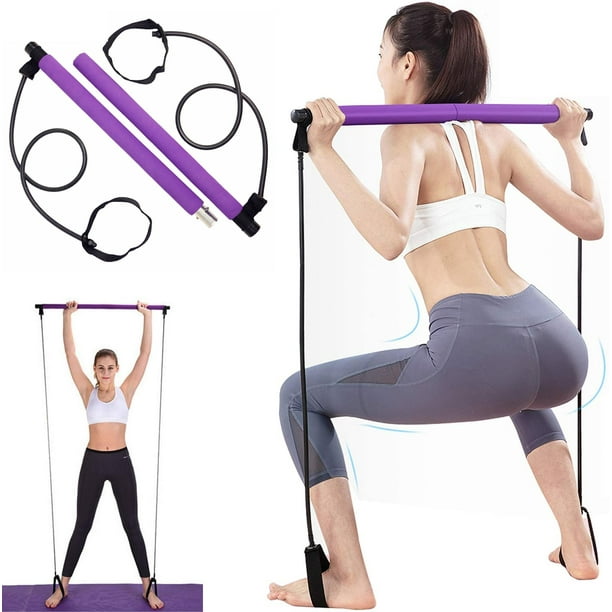 Pilates Bar, AtomSport Portable Pilates Bar Kit with Adjustable Resistance  Band for Different Height