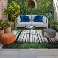 thumbnail image 2 of Green Forest Outdoor Rug for Patio/Deck/Porch, Non-Slip Large Area Rug 4 x 6 Ft, Vintage Foggy Woods Tree Mysterious Indoor Outdoor Rugs Washable Area Rugs, Reversible Camping Rug Carpet Runner, 2 of 8