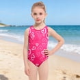 thumbnail image 1 of Girls Swimsuit One Piece Bathing Suits Retro Square Neck Ruched Adjustable Strap Swimwear, 1 of 3