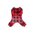 thumbnail image 2 of 1pc Flannel Christmas Striped/plaid Warm Pet Jumpsuit, Cat Dog Winter Clothes, 2 of 3