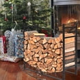 thumbnail image 6 of KAAYEE 34 inch Firewood Rack with Kindling Hooks,Heavy Duty Wood Storage Holder for Fireplace Deck Outdoor Indoor,Black, 6 of 9