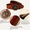 thumbnail image 4 of Baohd Ceinture à Boucle Fleur en Cuir Look avec Femmes – Mode et Tendance Large Rouge Foncé 115cm, 4 of 6