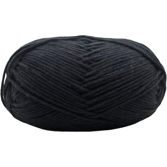 XmhyTop Cotton Yarn,Knitting Wool Yarn Ultra Soft 4Ply Cotton Crochet Knitted Yarn for DIY Hand Knitting Wool Craft Shawl Scarf Crochet Thread Supplies （Black）