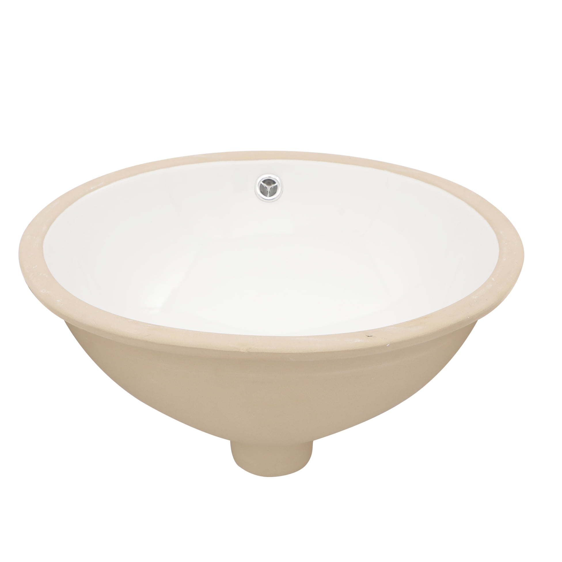 White Ceramic 18"x15" Oval Undermount Bathroom Sink With Overflow - Modern, Elegant, To Stains And Dirt Accumulation Discoloration