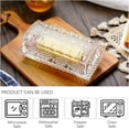 thumbnail image 5 of Crystal Lid Butter Dish, 8" Classic Glass Two-Piece Butter Dish with Lid | Butter Rack | Dishwasher Safe, 5 of 5