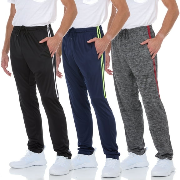 Dri-Fit Pant 3 Pack-Moisture Wicking, High Performance, Comfy Spandex-Poly Blend (Up To Size 3XL)