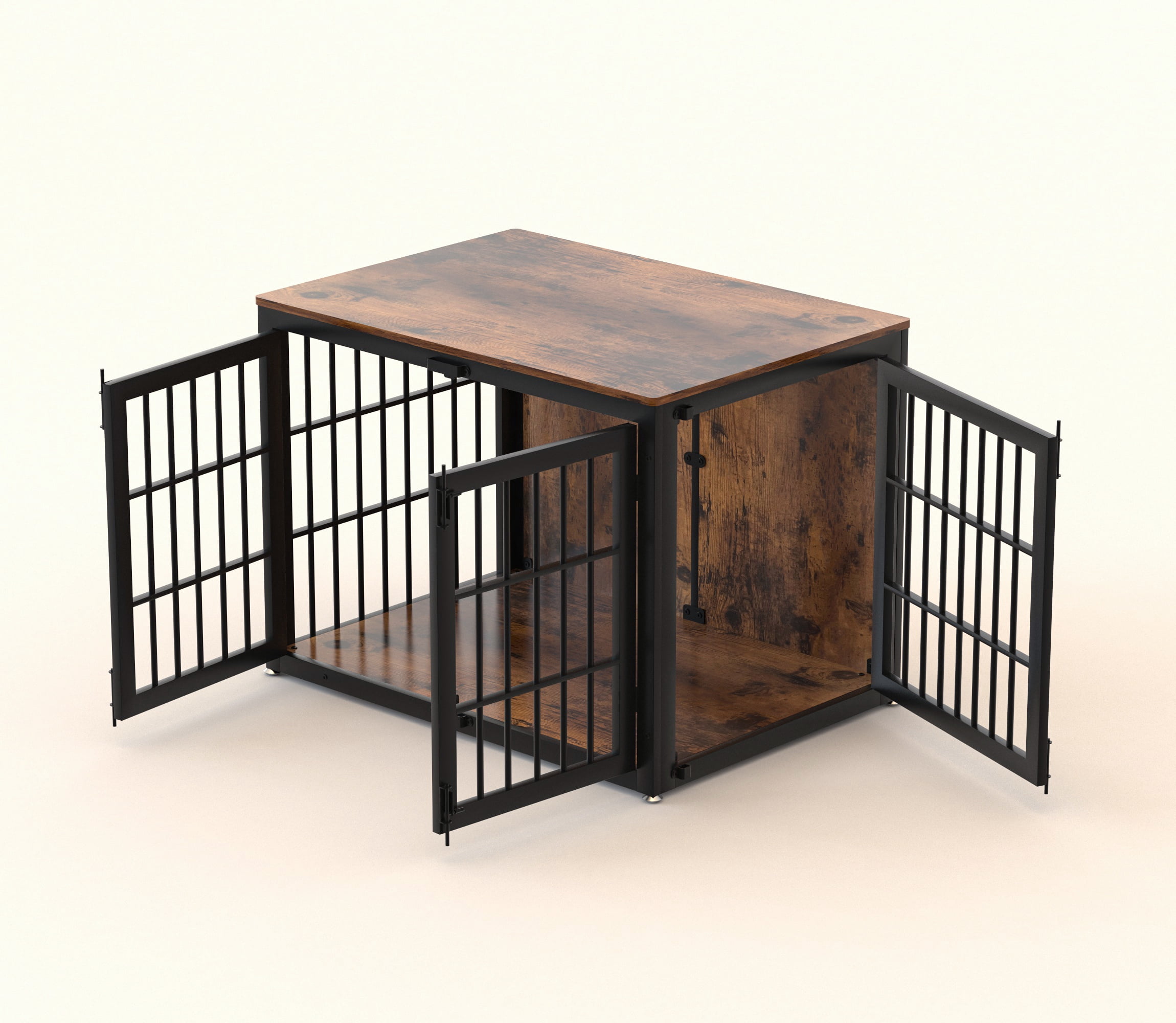 40'' Heavy Duty Dog Crate Furniture with 3 Doors,Wooden Side End Table Indoor Combination Dog Cage For Small to Medium Dog Extra-Large