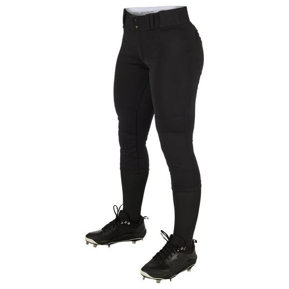 CHAMPRO Pantalon de Softball Classique en Polyester de Taille Basse Moyen, Noir