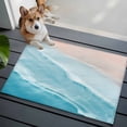 thumbnail image 4 of Teal Blue Washable Small Entryway Area Rugs 2'x3', Gradient Sea Waves Sandy Beach Coastal Scenery Low Pile Throw Rug Non-Slip Sturdy Edge Binding Carpet for Front Door Floor Room Entry, 4 of 9
