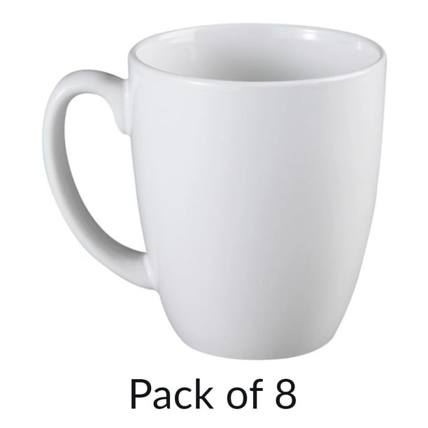 Corelle Coffee Mug Winter Frost White 11 Oz Stoneware, Set Of 8