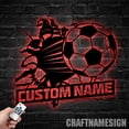 thumbnail image 2 of Craftnamesign Custom Soccer Ball Metal Wall Art LED Light, Soccer Player Name Sign, Soccer Gifts, 2 of 5