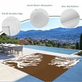 thumbnail image 3 of Coral Brown Outdoor Rug 5x8 Ft - Reversible Patio Rug Outdoor Camping Rugs, White Coastal Ocean Marine Nautical Beach Washable Indoor Outdoor Area Rugs, Non-Slip Outdoor Carpet Runner for Deck/Porch, 3 of 8
