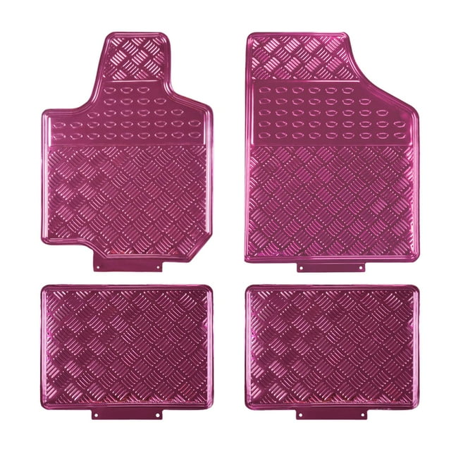 August Auto Alfombrillas De Aluminio Universales Para Todo Tipo De Clima, Aptas Para Sedán, Suv, Camiones Y Furgonetas, Juego De 4 (Rosa)