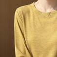 thumbnail image 5 of Liuinsasek Women's Long-Sleeve Top Knit Pullover Fashionable Thin Lightweight Solid-Color Round-Neck Base Layer Winter Outfits, 5 of 6
