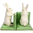 thumbnail image 2 of HomArt Cast Iron Bunny Bookends, White, Set of 2 (1659-6), 2 of 2