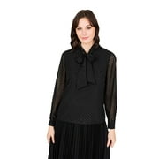 Black Self- tie Blouse