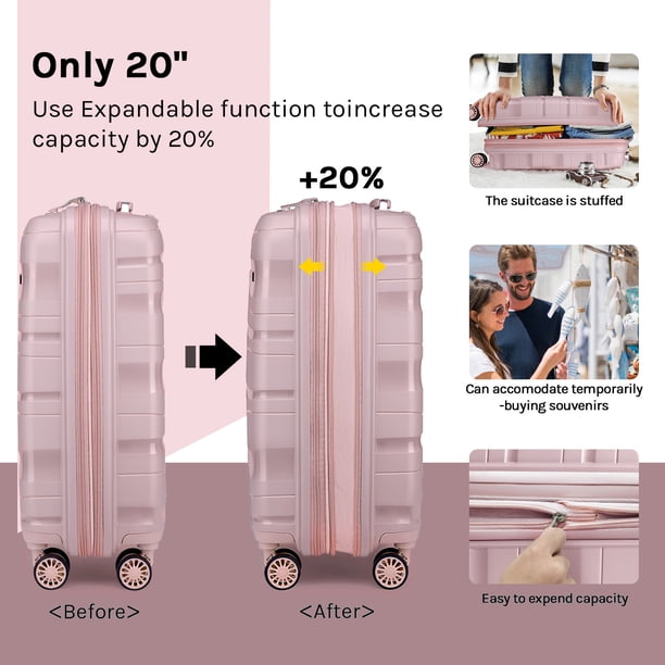 Joyway 5-Piece Luggage Set PP Hardshell Spinner Suitcase with TSA