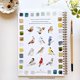 thumbnail image 2 of Cuaderno de acuarela Emily Lex Studio Birds con 12 ilustraciones, 2 of 9