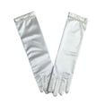 thumbnail image 1 of Vestido de princesa para niñas, vestido de boda, guantes para niños, guantes largos de cinco dedos blancos, guantes pequeños para niñas de flores para bodas, 1 of 5