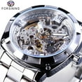 thumbnail image 1 of FORSINING Men Skeleton Automatic Winding Mechanical Watches Gold Stainless Steel Waterproof Male Wristwatch, 1 of 9