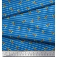thumbnail image 3 of Soimoi Blue Japan Crepe Satin Fabric Stripe & Red Berries Fruits Decor Fabric Printed Yard 42 Inch Wide, 3 of 3