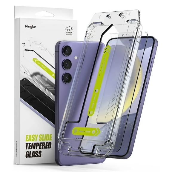 Ringke Samsung Galaxy S24 Plus S24 [Easy Slide Tempered Glass] Clear Privacy Screen Protector