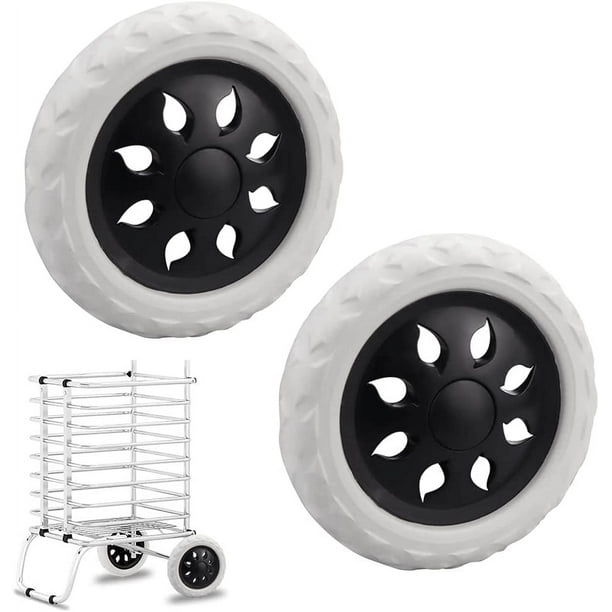2 Pieces Shopping Cart Replacement Wheels EVA Shopping Cart Wheel 6.3