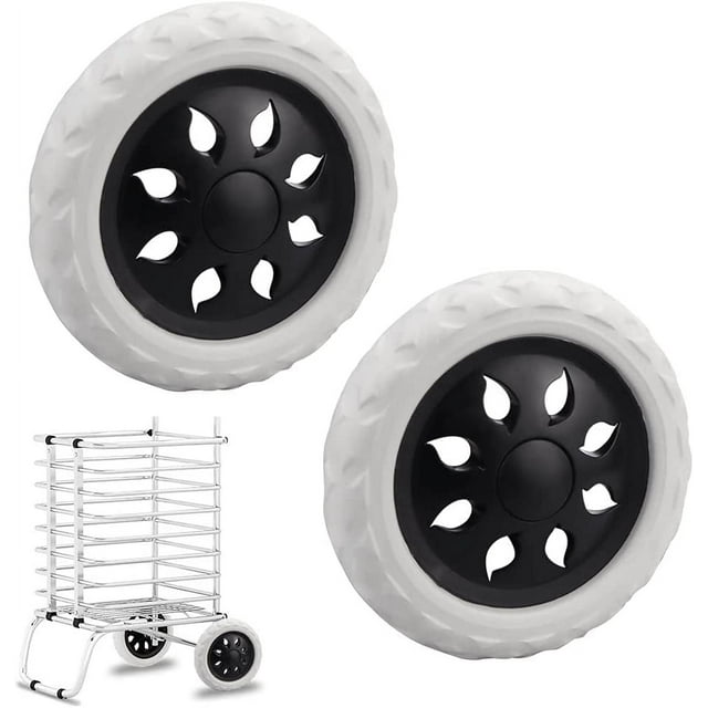 2 Pièces Roue de Rechange Roues de Remplacement Roues de Remplacement 16 cm Roue de Chariot de Magasinage Roue de Remplacement Roulettes Pivotantes de Remplacement Noir Roues de Remplacement pour Chariots de Magasinage