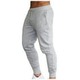 thumbnail image 2 of IYTR Mens Athletic Pants Solid Color Comfy Casual Elastic Waist Drawstring Slim Fit Pants Sport Fitness Pants With Pocket Gray M, 2 of 6