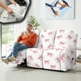 thumbnail image 4 of COEQINE Recliner Chair Cover 3 Seater Washable Recliner Sofa Slipcover 8 Pieces Universal Reclining Couch Cover with Pocket for 3 Cushion Reclining Sofa, Pink Bow Ribbon, 4 of 8