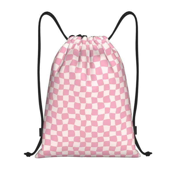 Fotbe Irregular Plaid Bolsa Mochila con Cordón Estampada, Bolsa de Gimnasio Deportiva, Bolsa Cinch, Bolsa con Cordón para Hombres y Mujeres-Small
