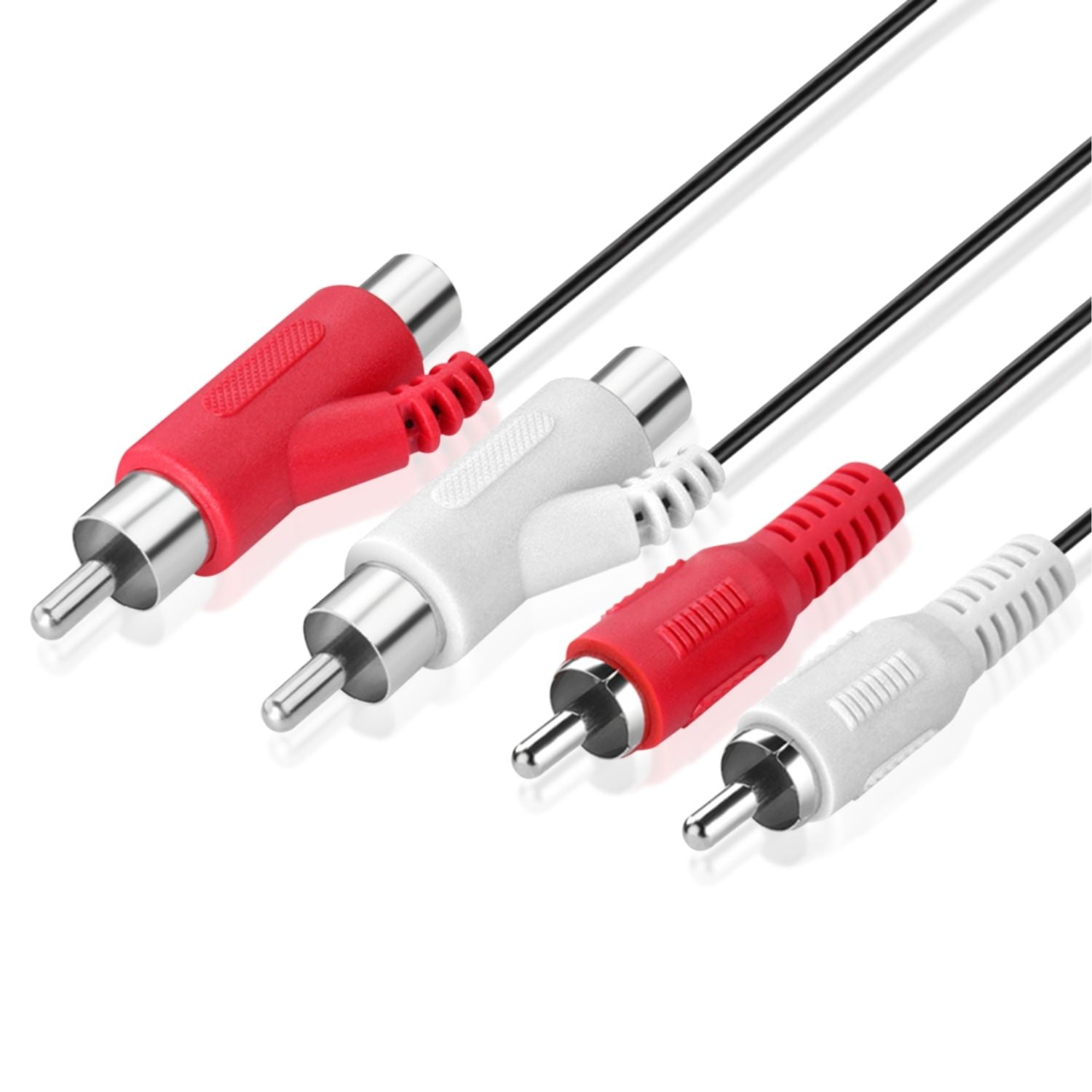 RCA Piggyback Extension Cable (6 Feet) 2RCA Adapter Cord Wire Male to Female Dual Red/White Jack Plug Extend Video Audio 2 Channel Stereo (Right and Left) - Walmart.com
