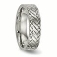 thumbnail image 4 of Bague Texturée Polie en Titane Taille 10, 4 of 6