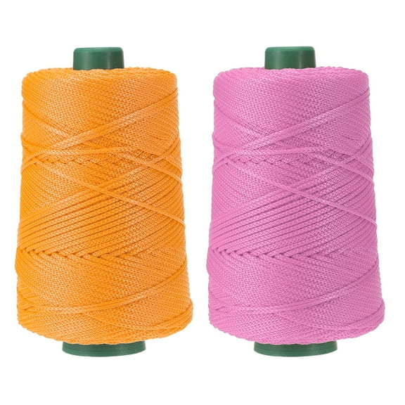 Uxcell Polyester Macrame Cord, 3mm x 219 Yards Polypropylene Cords for DIY Crafts - (2 Pack, Orange/Pink)