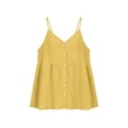thumbnail image 5 of Lumistal Women's Sleeveless Linen Tank Top V Neck Button Down Shirt Casual Blouse for Women Trendy Loose Fit Summer Beach Vacation Tops Daily Wear Yellow S, 5 of 6