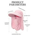 thumbnail image 5 of Ponytail Sun Hat For Women, 360 Degree UV Protection Mesh Wide Brim Buckle Hat, Foldable Beach Fishing Hat With Face Neck Flap, 4 Way Wearing, 5 of 5