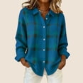 thumbnail image 5 of JUUNthy Womens Cardigan Tops, Plaid Knit Lapel Collar Long Sleeve Button Down Casual Sweater Outerwear Purple XL, 5 of 13