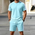 thumbnail image 2 of hotojiny Mens Short Sets 2 Piece Outfits Casual Summer Tracksuits Fashion Short Sleeve T Shirt and Shorts Set Sweatsuit(Green,Medium), 2 of 6