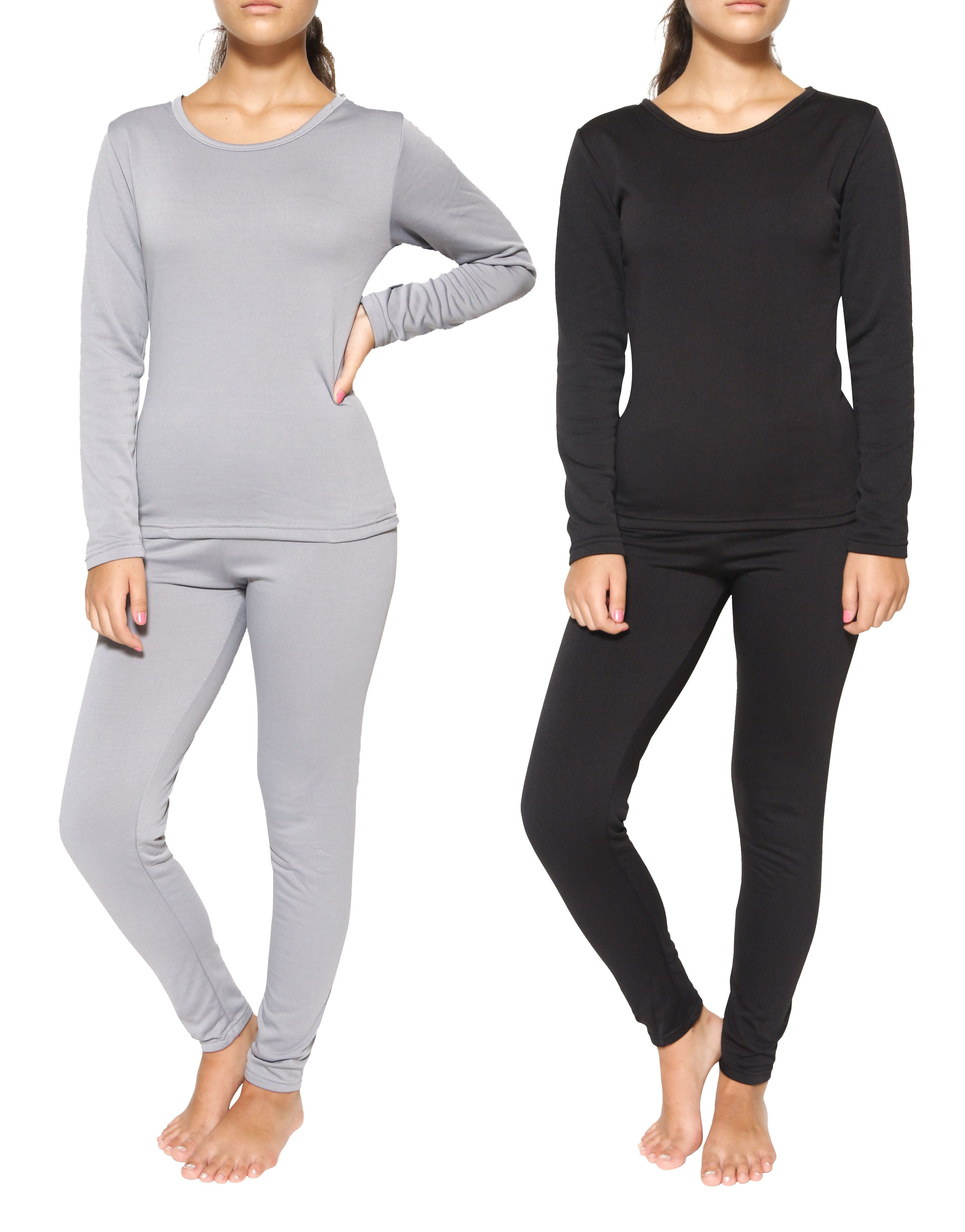 2-Pack Ladies Fleece-Lined Thermal Underwear Set (S-XL) - Walmart.com