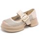 thumbnail image 3 of Sandalias de verano 2023 de alta gama para mujer, sandalias de punta redonda de piel de vaca auténtica, 3 of 5