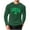 #0058-Army Green, variant on Betivan Men's Waffle Knit T-shirt St. Patrick's Day Printed Long Sleeve Crew Neck Top Loose Elastic Fitness for Home Gym Training Holiday Party