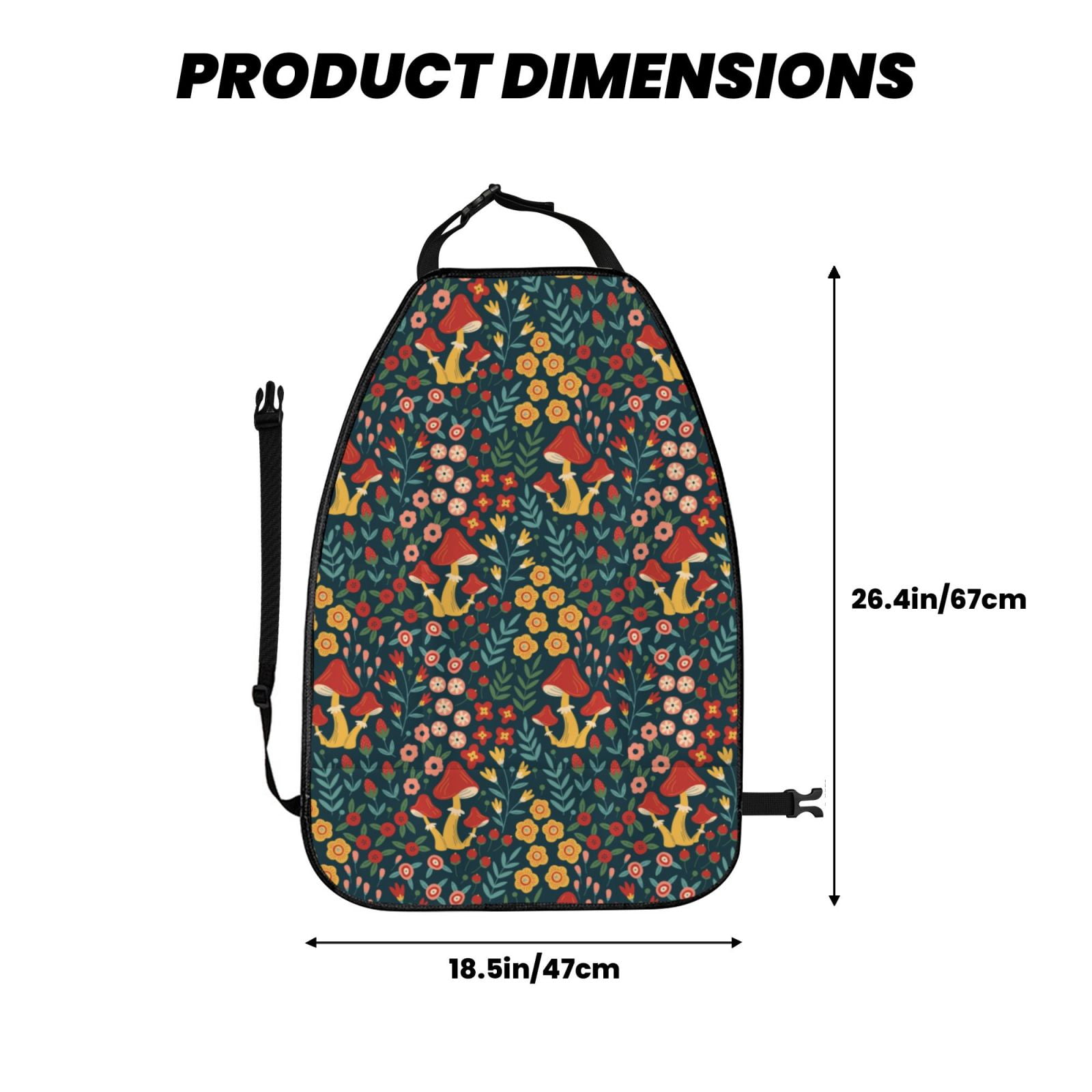 Xecao Berries and Flowers Pattern Car Seat Back Protector 2 Pack Large Capacity Pocket, Kick Mats Back Seat Protector