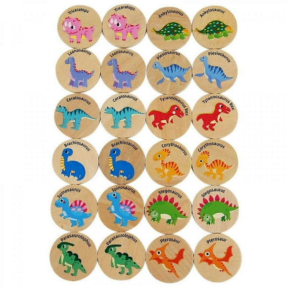 Memory Card Game - 12 Pairs of Dinosaur Memory Games for Kids Ages 3 and Up