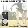thumbnail image 5 of Golf Divot Tool with Magnetic Ball Marker, Divot Repair Tool, Foldable Fork - Fix Divots, Clean Clubs and Cleats, U Shape Bottom Club Holder, Black, 5 of 9