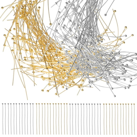 LEORX 400pcs Jewelry Making Supplies with Decorative Headpins in Gold for Handcraft Lovers