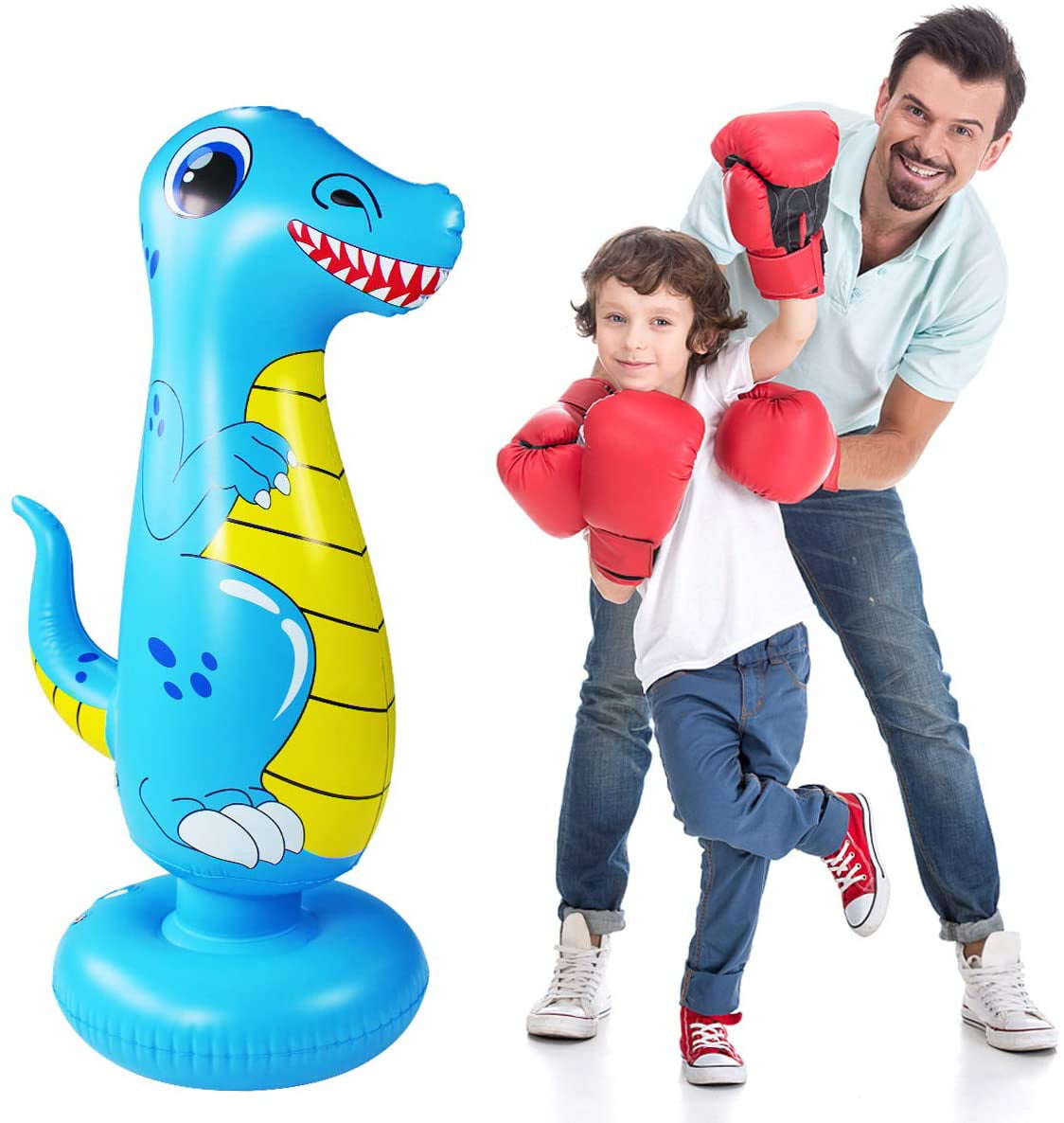 Kids Inflatable Punching Bag Children Free Standing Bounce-Back Boxing Bag 