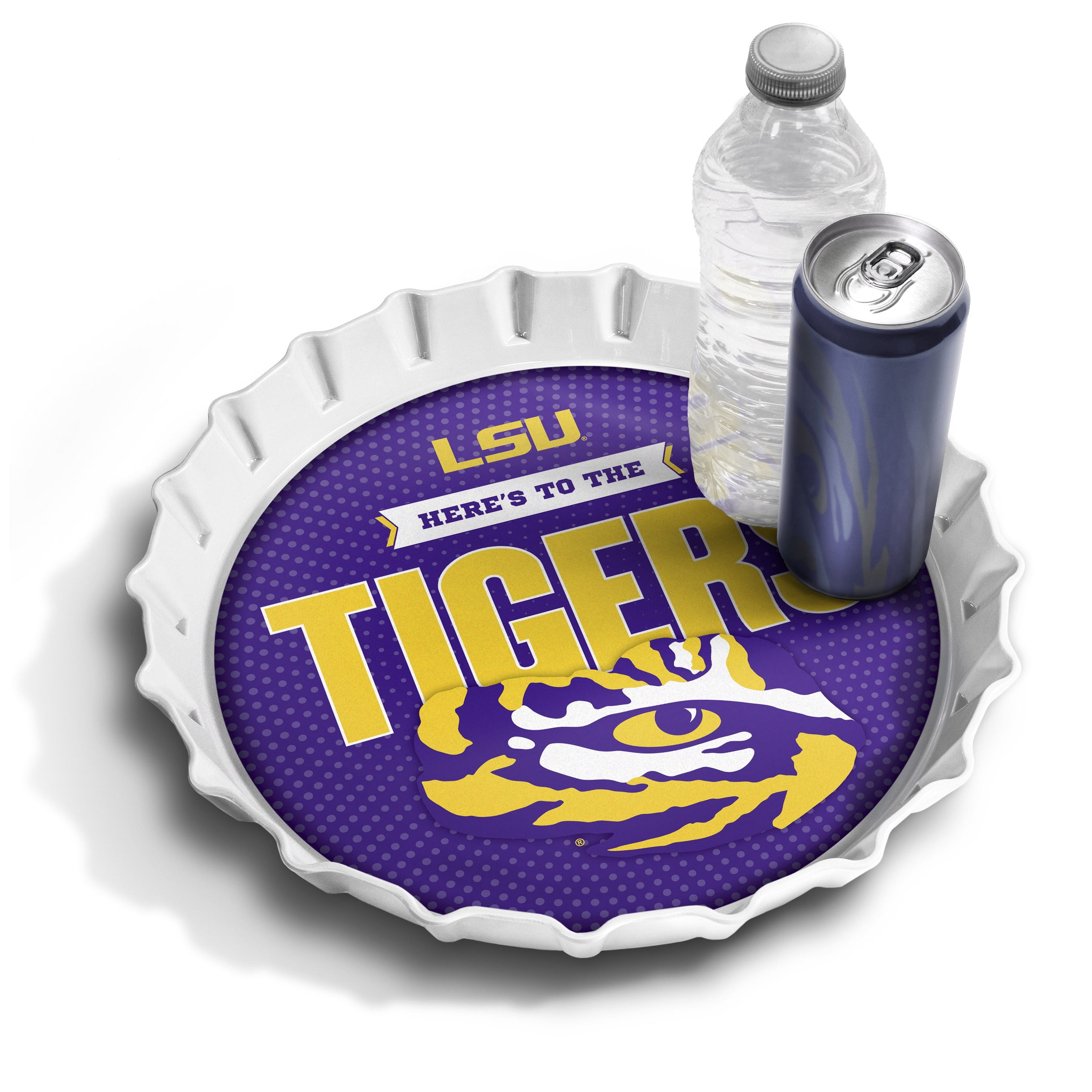 YouTheFan NCAA LSU Tigers Bottle Cap Serving Tray