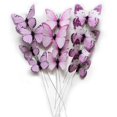 thumbnail image 1 of Decoraciones de Mariposas Naudassods Paquete de 12 Estacas 3D DIY Rosa, 1 of 9