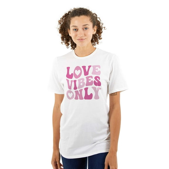 Valentine's Day Love Vibes Only Women's Graphic T Shirt Tees Brisco Brands S